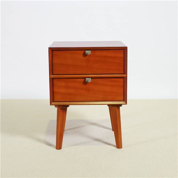 北欧ヴィンテージ調 サイドテーブル/チェスト 木製 コンパクト収納