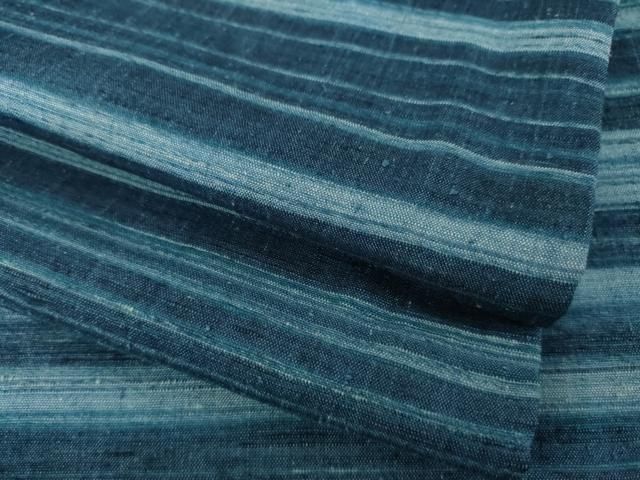 平和屋着物 郡上紬 草木染 横段文 正絹 ck