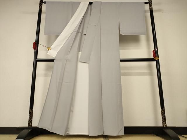 平和屋着物 夏物 色無地 絽 絹鼠色 正絹 jd