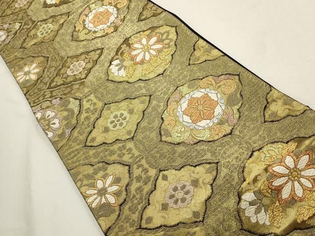 花菱文　金彩　正絹　逸品 花菱文 金彩 正絹 逸品