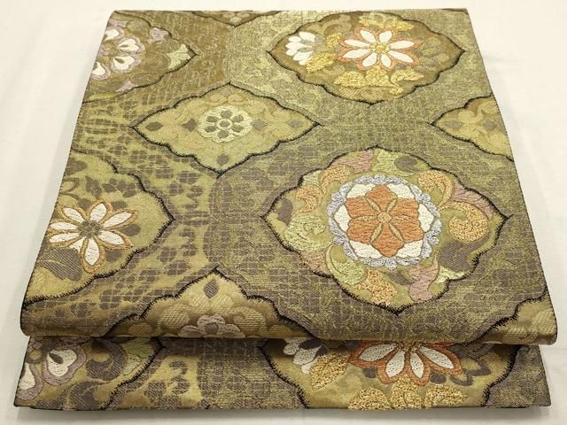 花菱文　金彩　正絹　逸品 花菱文 金彩 正絹 逸品