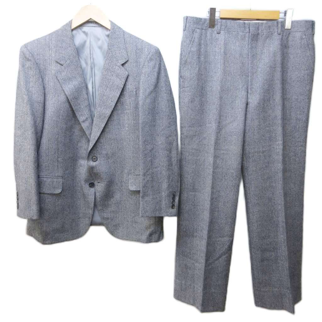 アクアスキュータム AQUASCUTUM セットアップ スーツ ヘリンボーン