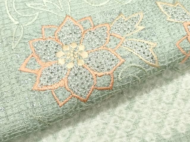 平和屋着物●中国三大刺繍　スワトウ刺繍　汕頭刺繍　総刺繍　色留袖　扇面花文　濃青碧色　正絹　逸品　DABA1008ps 平和屋着物○中国三大刺繍 スワトウ刺繍 汕頭刺繍 総刺繍 色留袖