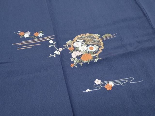 平和屋着物▽訪問着 総刺繍 駒刺繍 雪輪花文 金糸 正絹 逸品