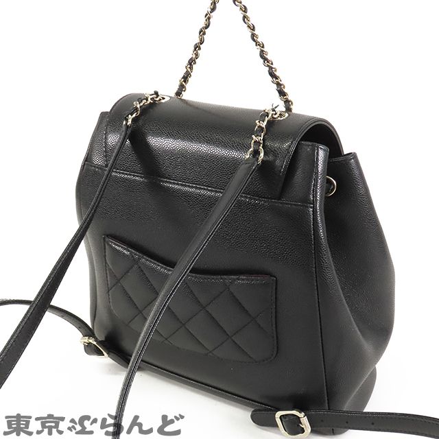 シャネル CHANEL バックパック ブラック 黒 ゴールド金具 キャビア
