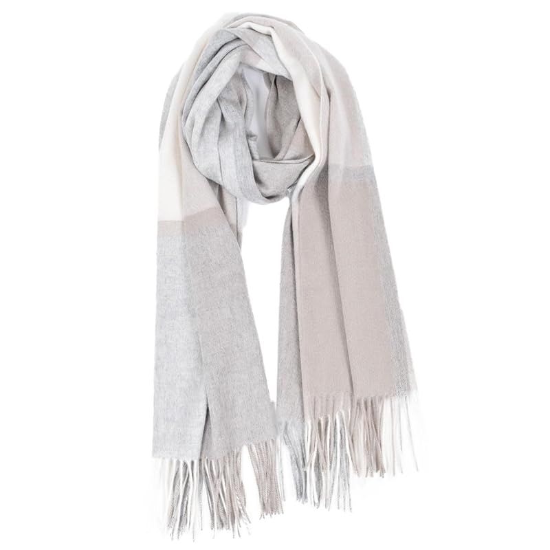 彡 Ｍｅｒｆｉｒｇｅ カシミヤ100％ ストール ラッピング済 ギフトボックス付 チェック柄 大判 厚手 CS 1066 35.モカブロック 0