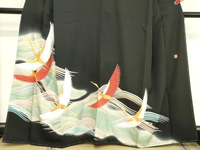 平和屋着物□豪華黒留袖 作家物 駒刺繍 飛鳥文 暈し染め 金彩 正絹