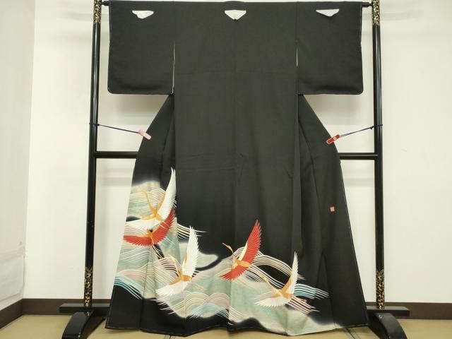 平和屋着物□豪華黒留袖 作家物 駒刺繍 飛鳥文 暈し染め 金彩 正絹