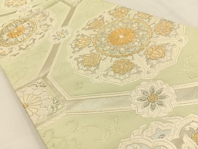 平和屋着物◎六通柄袋帯 唐織 蜀江正倉院文 金銀糸 正絹 逸品