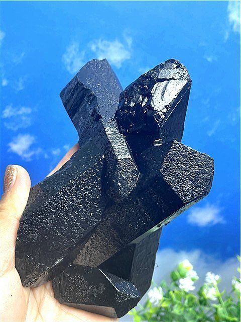 AAA級【魔除け】◇天然モリオン(黒水晶）クラスターB88C6/137C21A