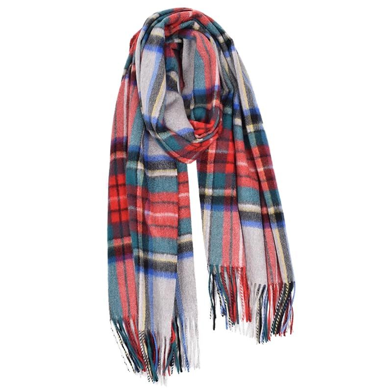 彡 Ｍｅｒｆｉｒｇｅ カシミヤ100％ ストール ラッピング済 ギフトボックス付 チェック柄 大判 厚手 CS 1066 43.グレータータンチェック 0