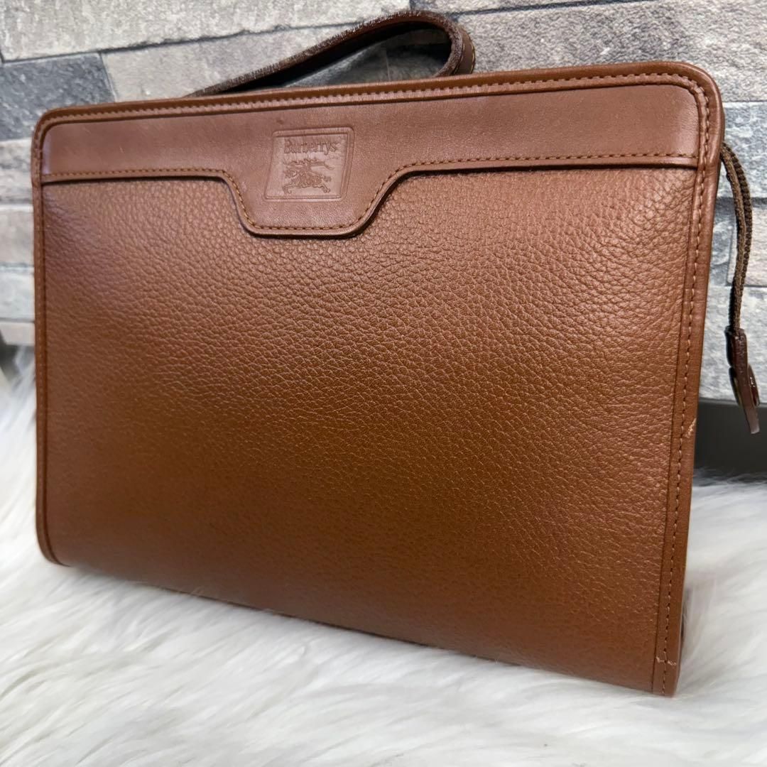 Burberrys バーバリーズ シボ革クラッチバッグ レザーセカンドバック革