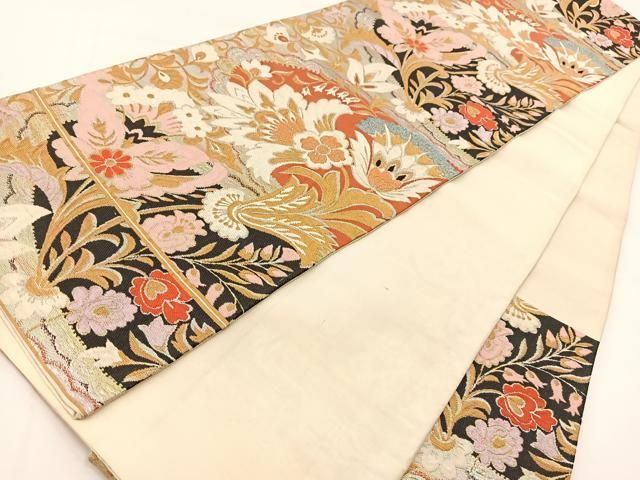 平和屋着物◎六通柄袋帯 更紗花文 金銀糸 BAAV7540yc - メルカリ