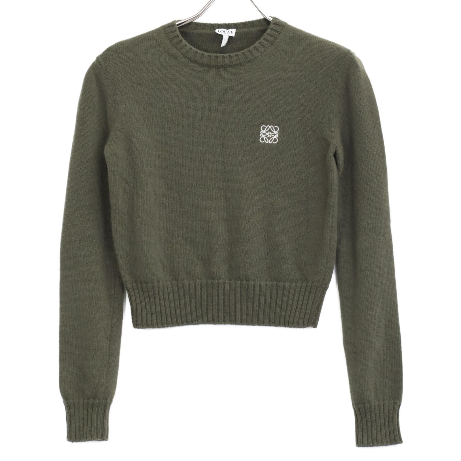 LOEWE ロエベ ｶｰｷ ｱﾅｸﾞﾗﾑ刺繍 ｸﾙｰﾈｯｸ ﾆｯﾄ XS - メルカリ