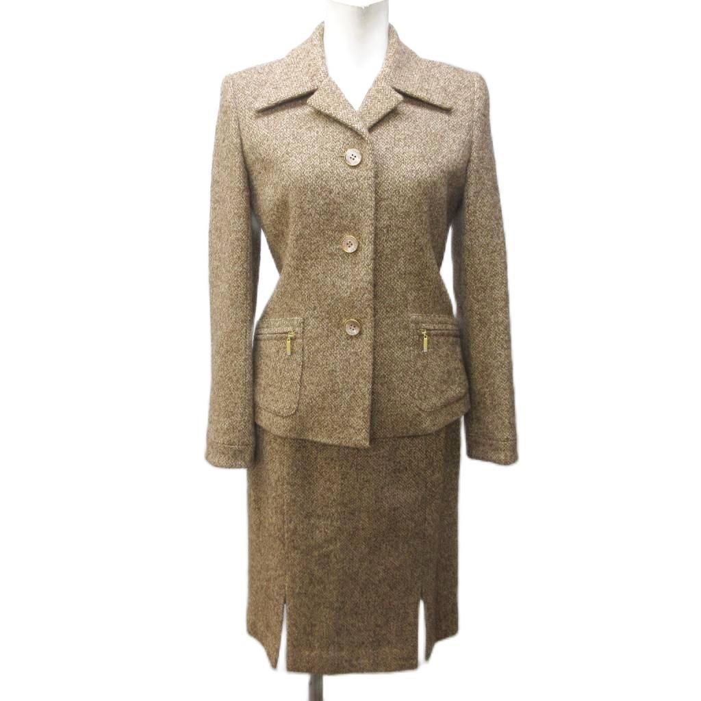 ハロッズ Harrods セットアップ スカートスーツ ツイード ウール