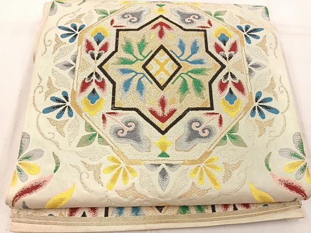 平和屋着物◎六通柄 本袋帯 草花文 金糸 正絹 逸品 BAAW1285mz - メルカリ