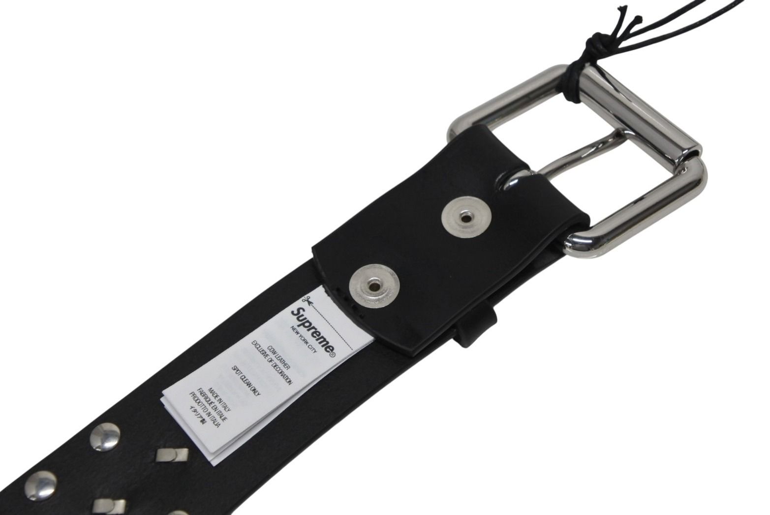  Supreme Number N ine シュプリーム ナンバーナイン 25 FW スタッズ ベルト ブラック レザー シルバー金具 サイズS 4 b 010473 その他 アクセサリー