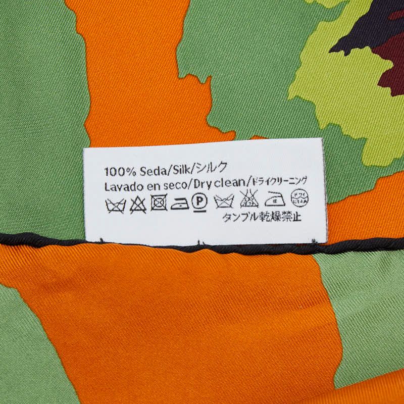 ロエベ 新品 LOEWE スカーフ シルク アナグラム ロゴ入り オレンジ系