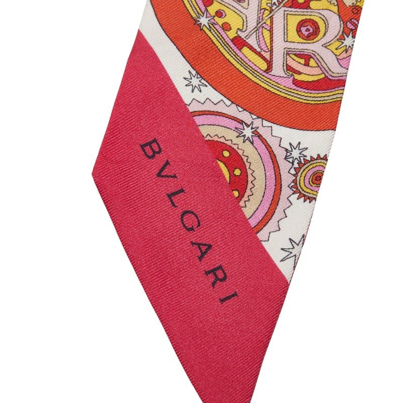 ブルガリ ツイリー セルペンティ リボン ロゴ ピンク マルチ シルク レディース BVLGARI 1-0244915