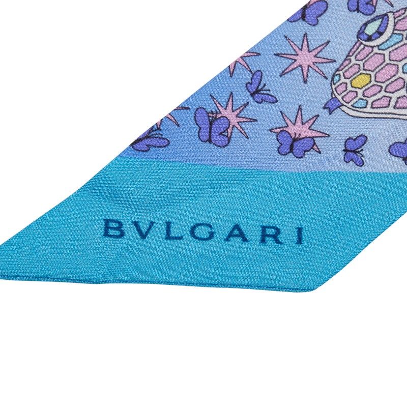 ブルガリ ツイリー セルペンティ ブルー マルチ シルク レディース BVLGARI 1-0244916