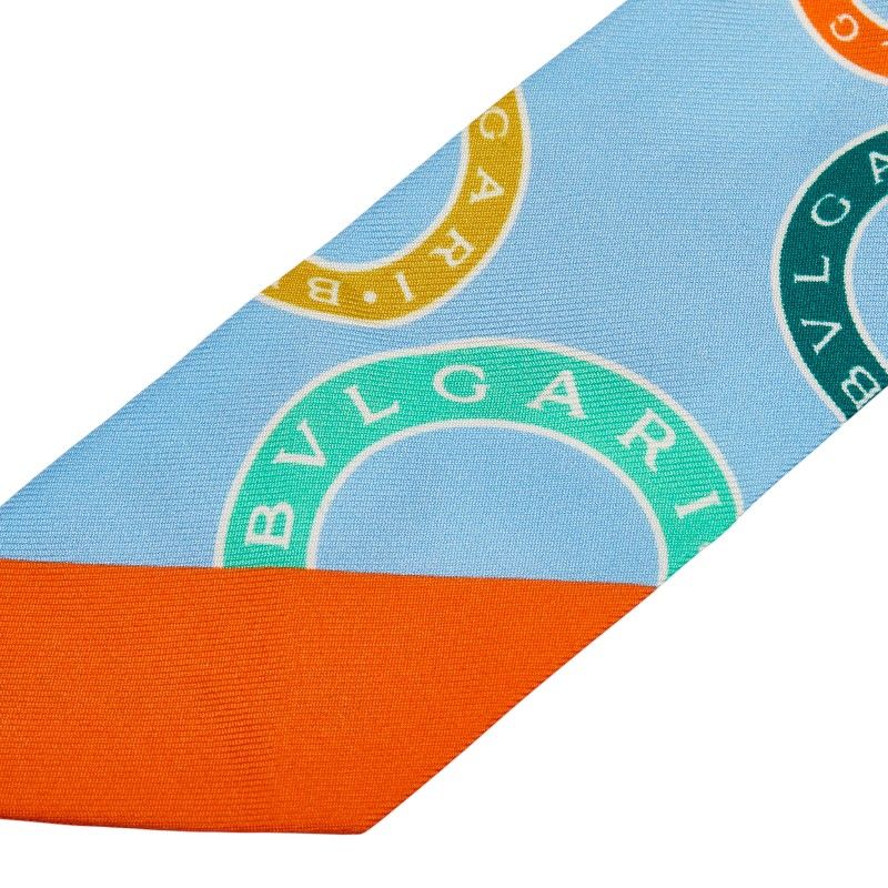 ブルガリ ツイリー セルペンティ ロゴ ブルー マルチ シルク レディース BVLGARI 1-0244917