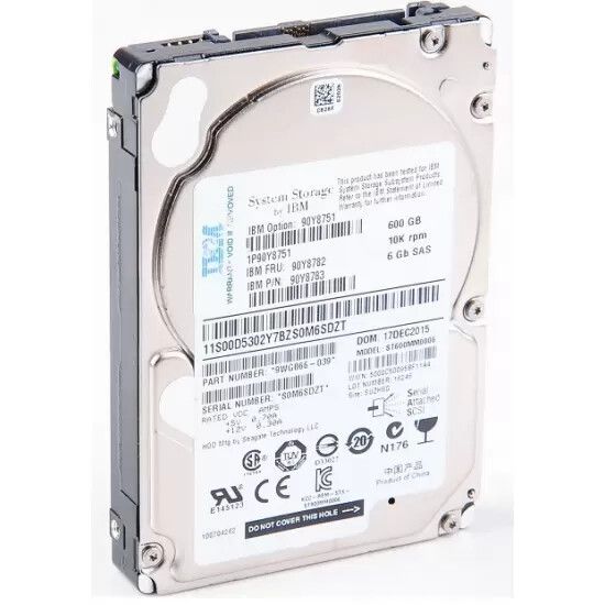 【90日保証/再生品】90Y8751 IBM 600GB 10K 6G SFF 2.5 SAS HDD HARD DRIVE W/O TRAY