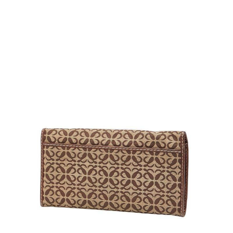 ロエベ アナグラム ブラウン キャンバス レザー レディース LOEWE 1-0246306