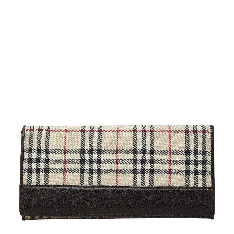 バーバリー ノバチェック ベージュ ブラウン ナイロン レザー