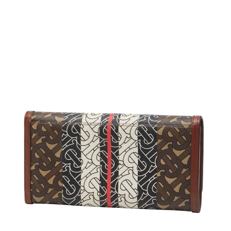 バーバリー TBモノグラム ブラウン ブラック PVC レザー レディース 244-46570