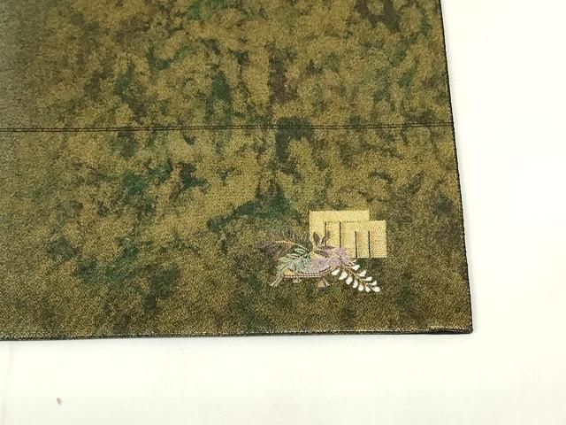 平和屋着物◎太鼓柄袋帯 扇に花 金糸 引箔 正絹 逸品 DAAZ9230qp