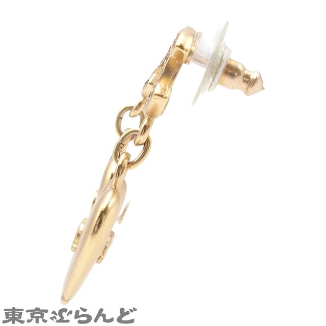 シャネル CHANEL ピアス ゴールド メタル ハート ココマーク ライン