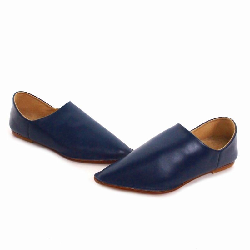 メゾンエウレカ MAISON EUREKA バブーシュ 靴 38 ネイビー 紺 - メルカリ