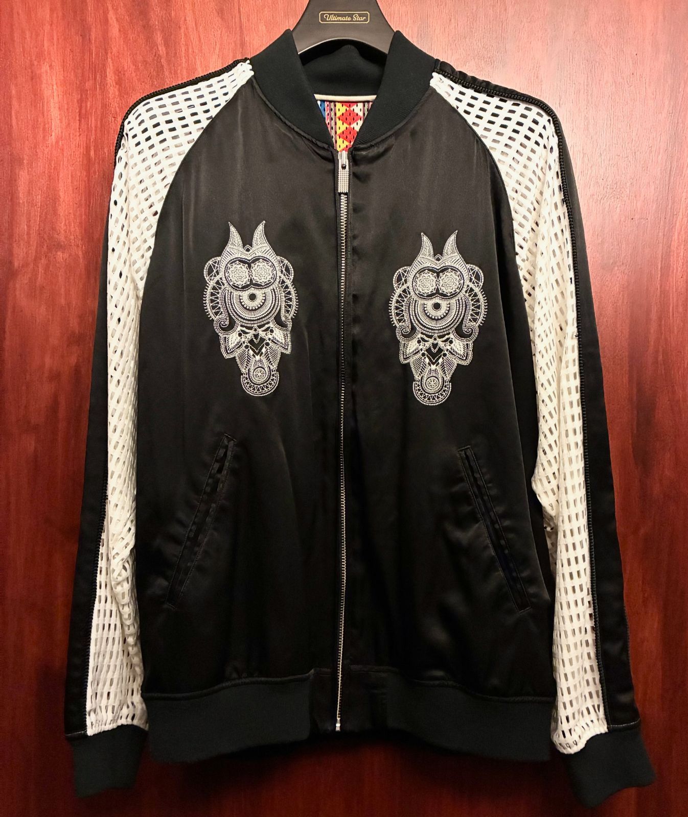 激 MADE IN JAPAN製 2016年SSモデル メッシュコンビスカジャン ブラック×ホワイト 40 Lサイズ