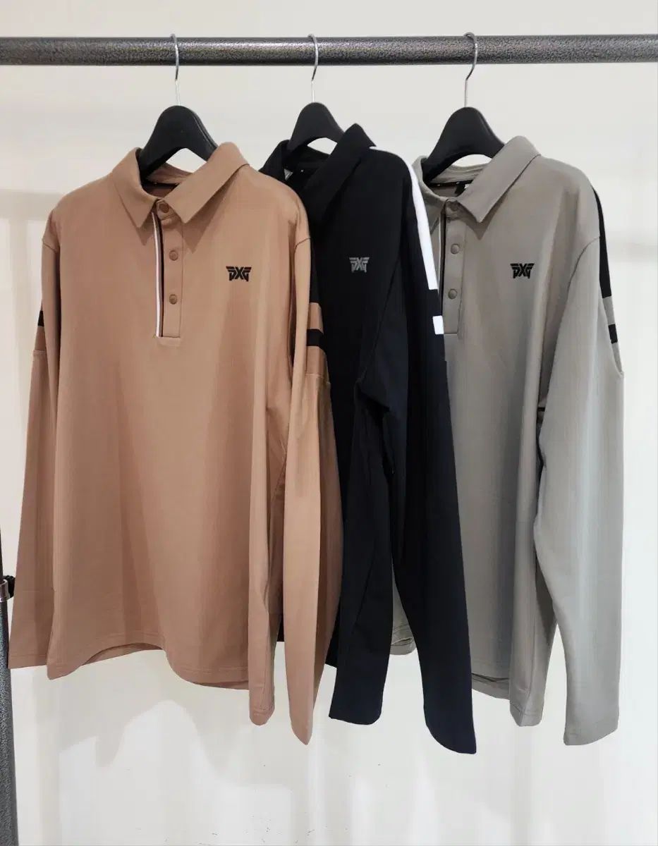 PXG メンズ ニット POINT カラ ロングスリーブ 起毛Tシャツ