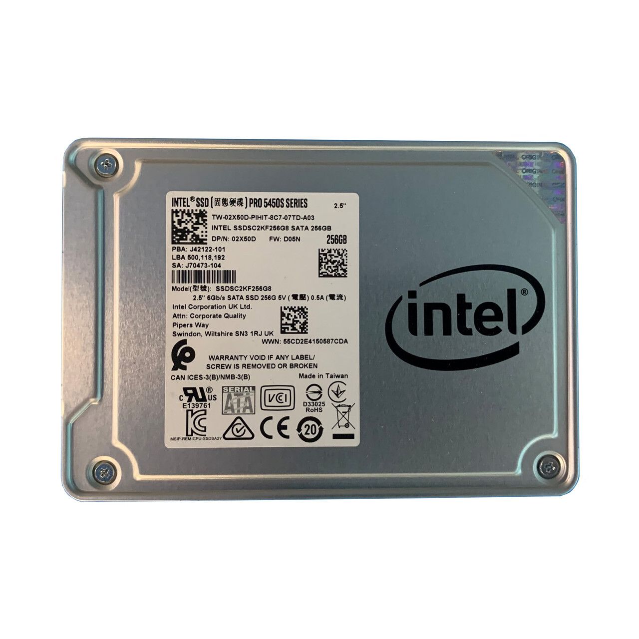 Intel 256GB SSD 6G | S3500 【1年保証/再生品】2X50D Intel 02X50D 256GB SSD 2.5 SATA Model: SSDSC2KF256G8