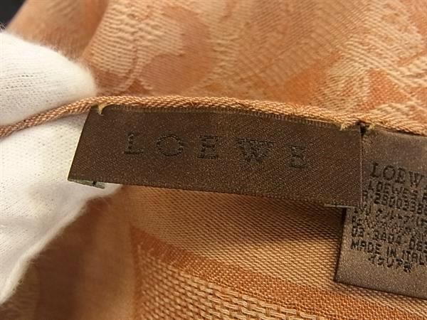 LOEWE ロエベ ストール オレンジ系 カシミヤ35％ シルク35％ ウール30％ レディース 花柄 フリンジ 超