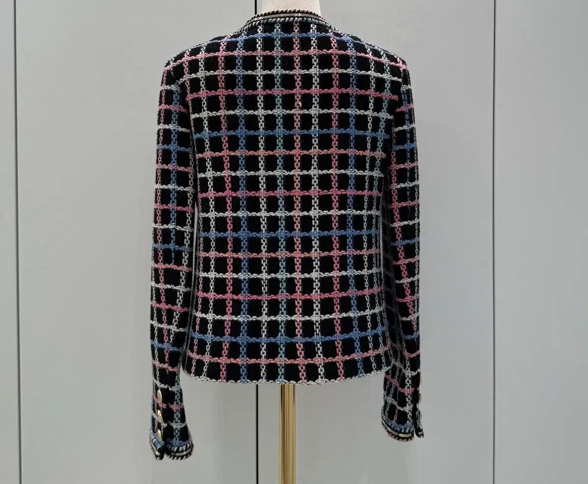 正規品 CHANEL シャネル マルチ チェック ツイード ジャケット 34