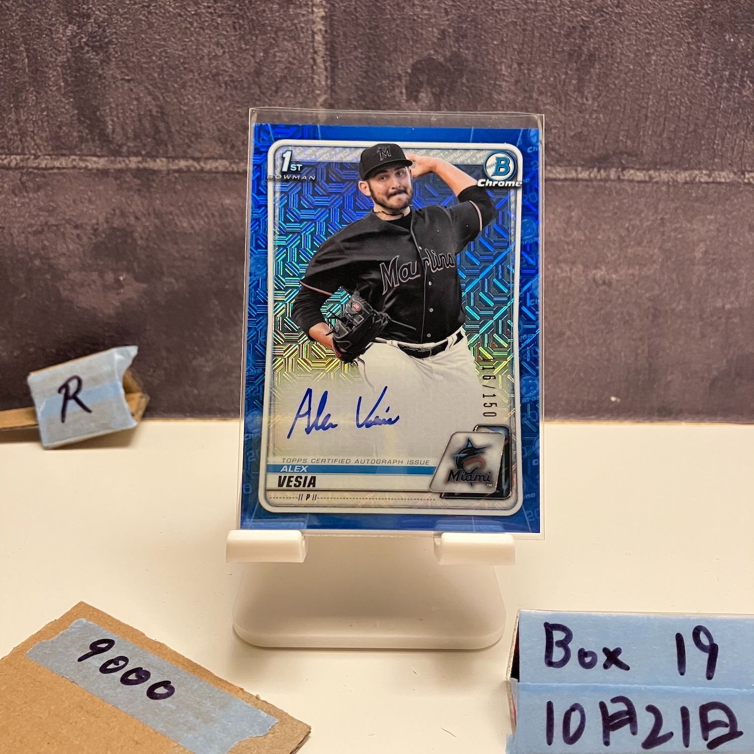 2020 Topps Bowman Chrome Alex Vesia 016/150 直筆サインカード Miami