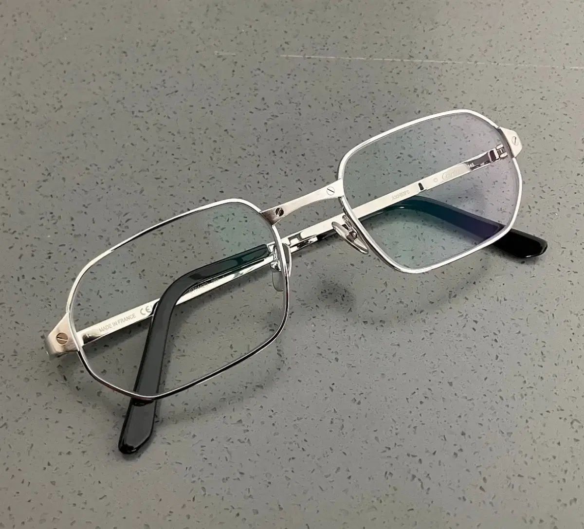 カルティエ CT 0442 O シルバー 多角 サン トゥー