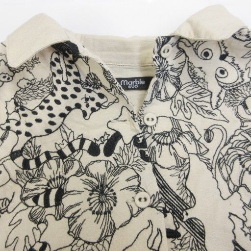 マーブルシュッド marble SUD オーバー チュニックブラウス 刺繡 花柄