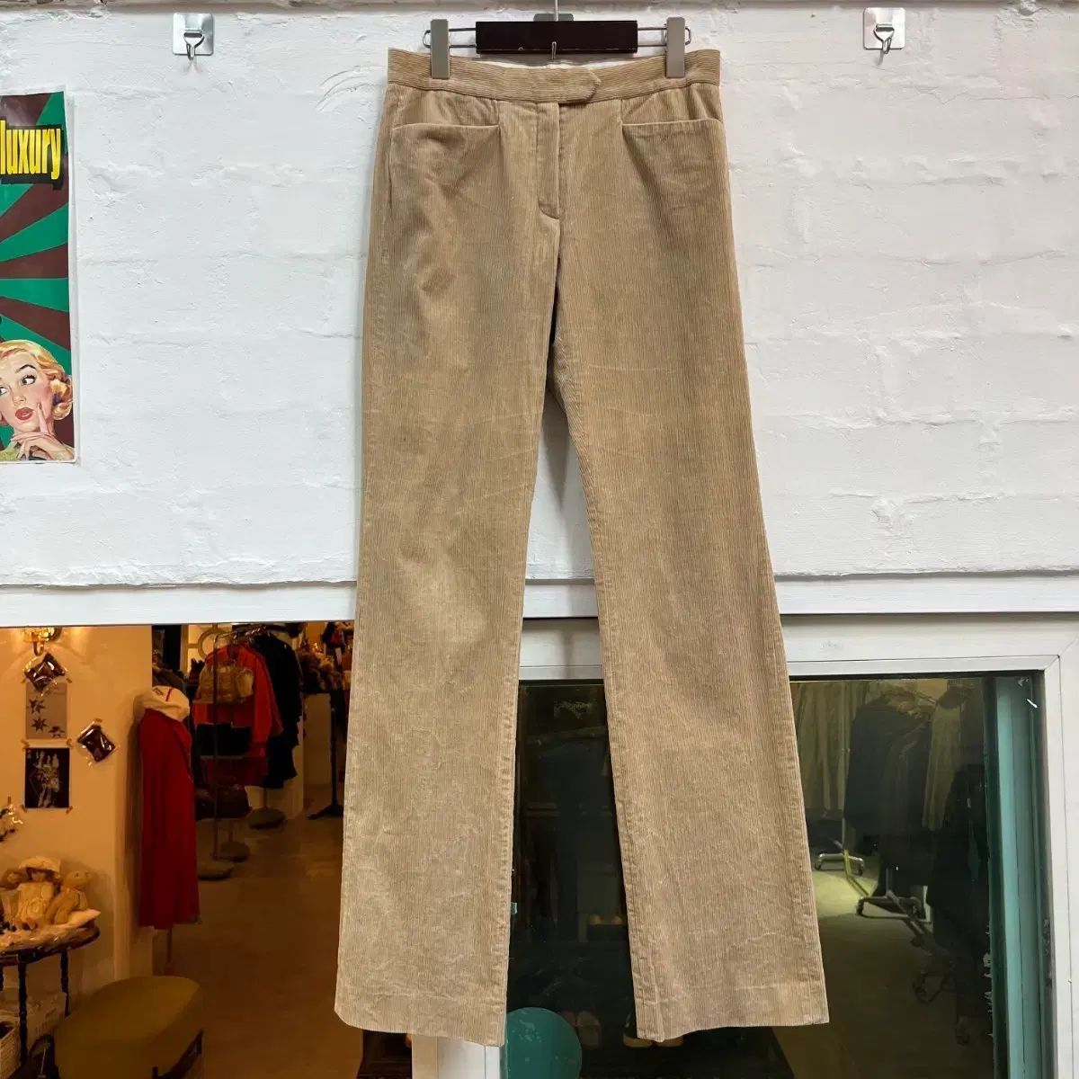 Joseph ベージュ ローライズ ブーツカット コーデュロイ パンツ 36