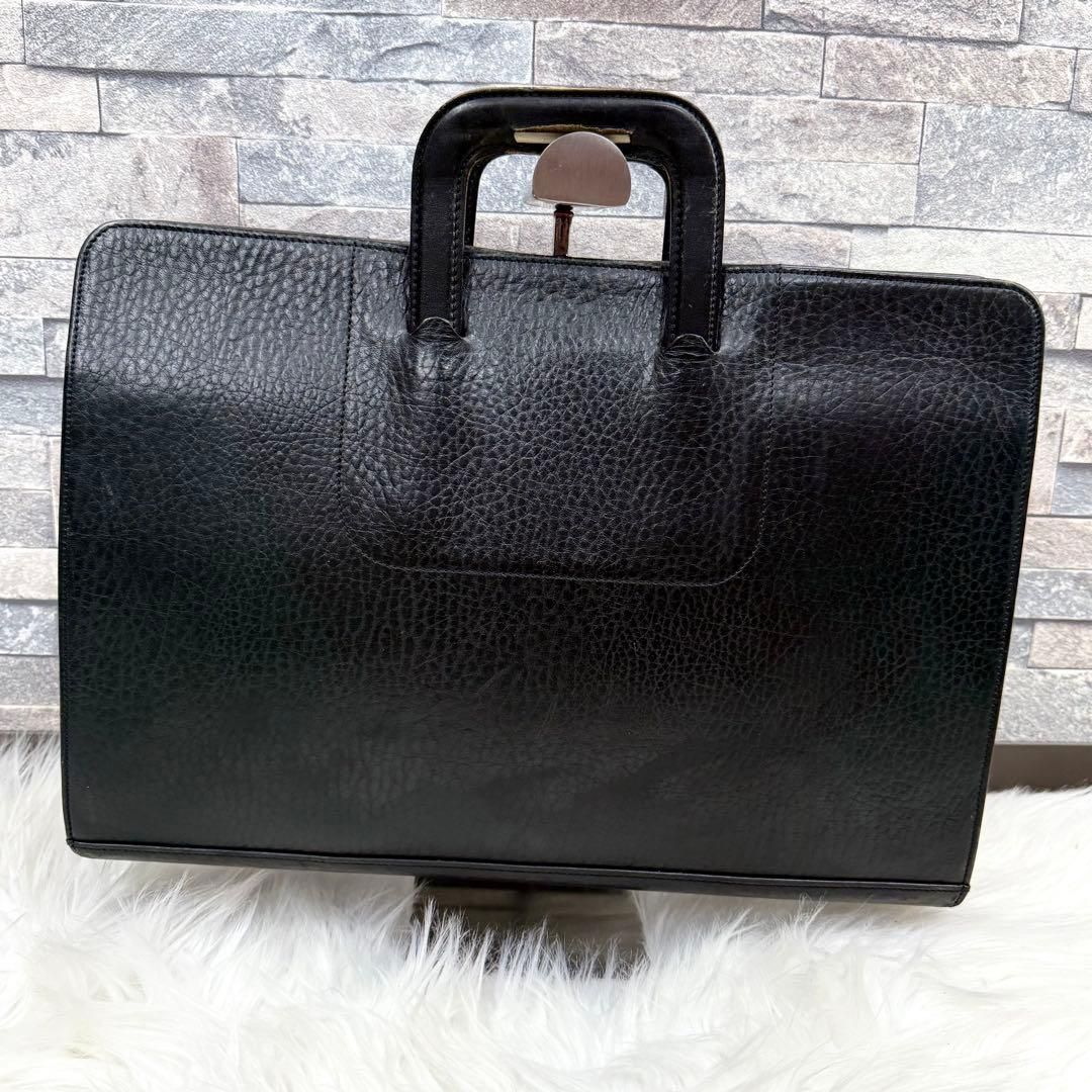 Burberrys バーバリーズ ロゴレザービジネスバッグ シボ革ブリーフ