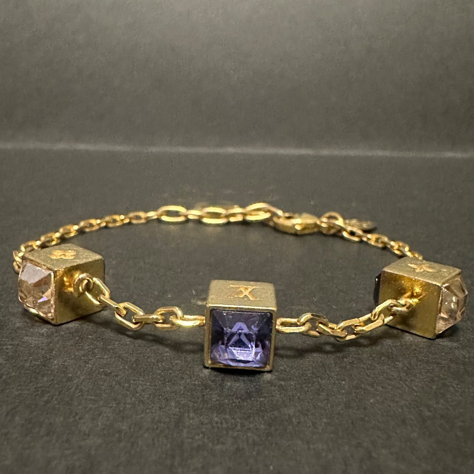 LOUIS VUITTONブレスレット ブラスレギャンブル パープル×クリア金紫 美品 ルイヴィトン LOUIS VUITTON ブレスレット ブラスレ ギャンブル