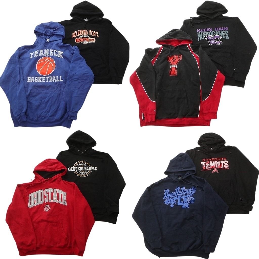 メンズ　フード付きトレーナー　古着　まとめ売り　M〜L 古着卸 まとめ売り カラー パーカー スウェット 8枚セット (メンズ XL