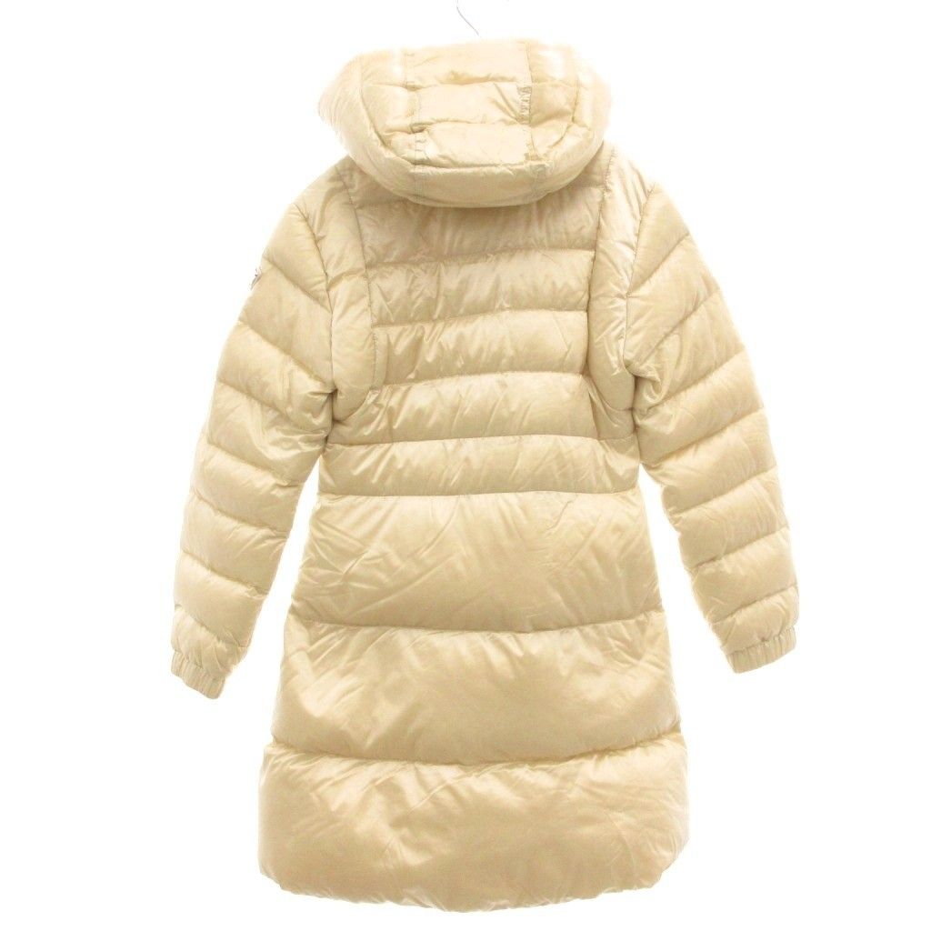 プラダ PRADA ダウンコート ロングダウン 三角ロゴプレート Aラインシルエット 10 白 ホワイト YJ