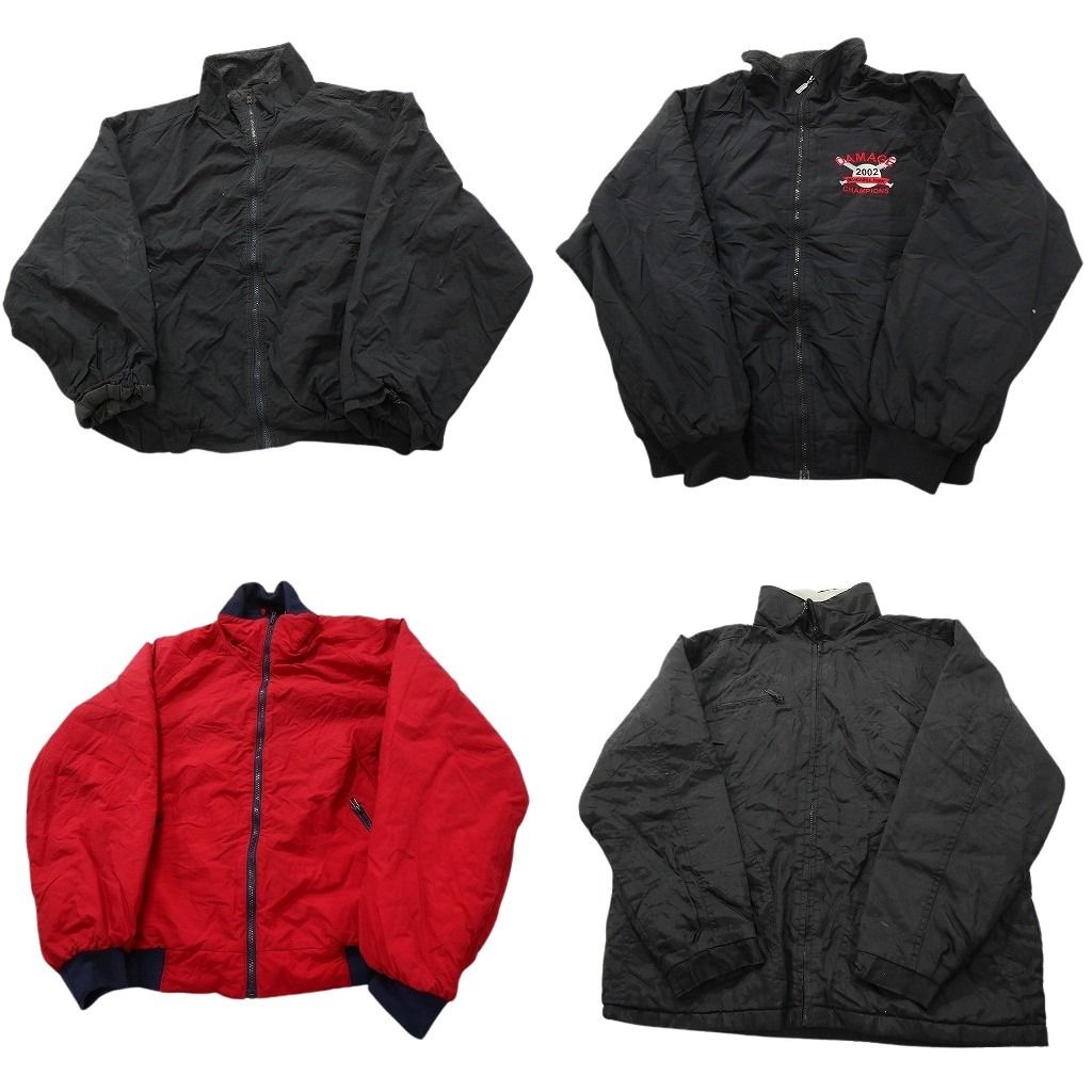古着卸 裏地フリース ウォームアップ ジャケット セット メンズ L スタンド フルジップ ワンポイント ND 1166
