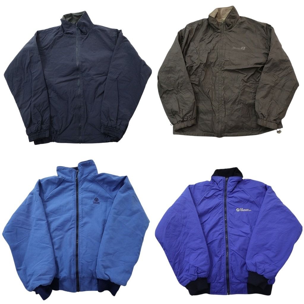 古着卸 裏地フリース ウォームアップ ジャケット セット メンズ M S ワンポイント スタンド 古着 ND 1185