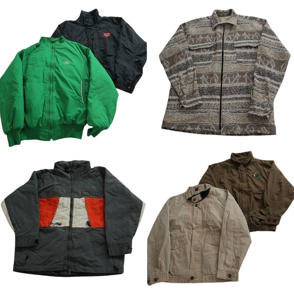 古着卸 ジャケット セット メンズ M 38 動物モチーフ ダブルフラップ ワンポイント 古着 ND 1239