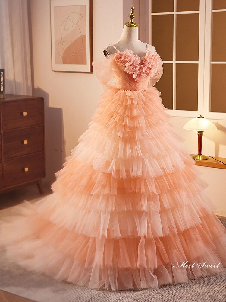  ドレス プリンセスドレス オレンジ チュール パーティードレス ウェディングドレス ウエディングドレス 結婚式 二次会 花嫁 前撮り 演奏会 発表会 ロングドレス 披露宴 ブライダル ステージドレス 成人式 卒業式 コンサート演出 イブニングドレス パーティードレス ドレス ブライダル