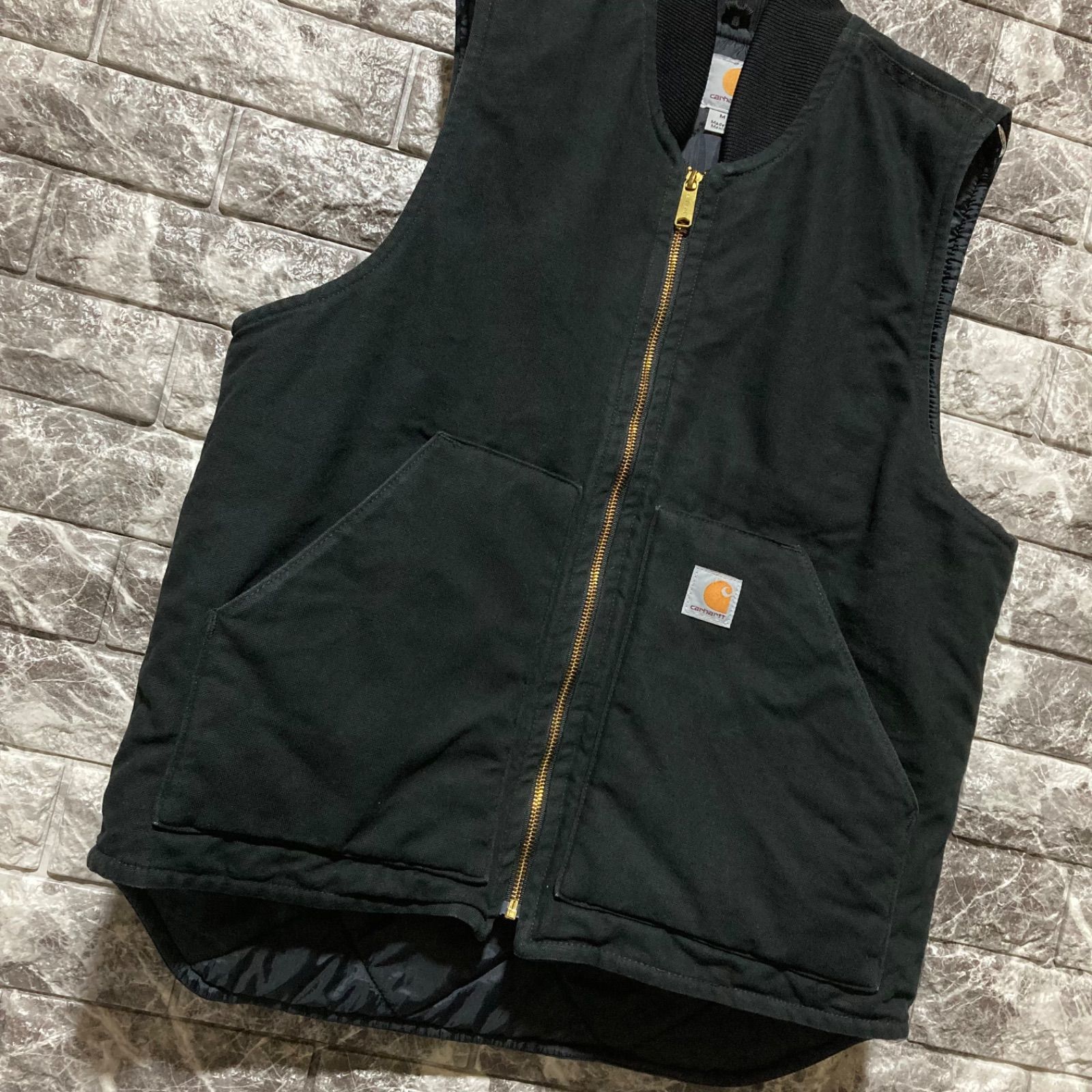 carhartt　ダックベスト　フード Ｍサイズ　ブラック　メキシコ製 Carhartt ブラック ダックベスト Lサイズ 14 メキシコ製 Carhartt